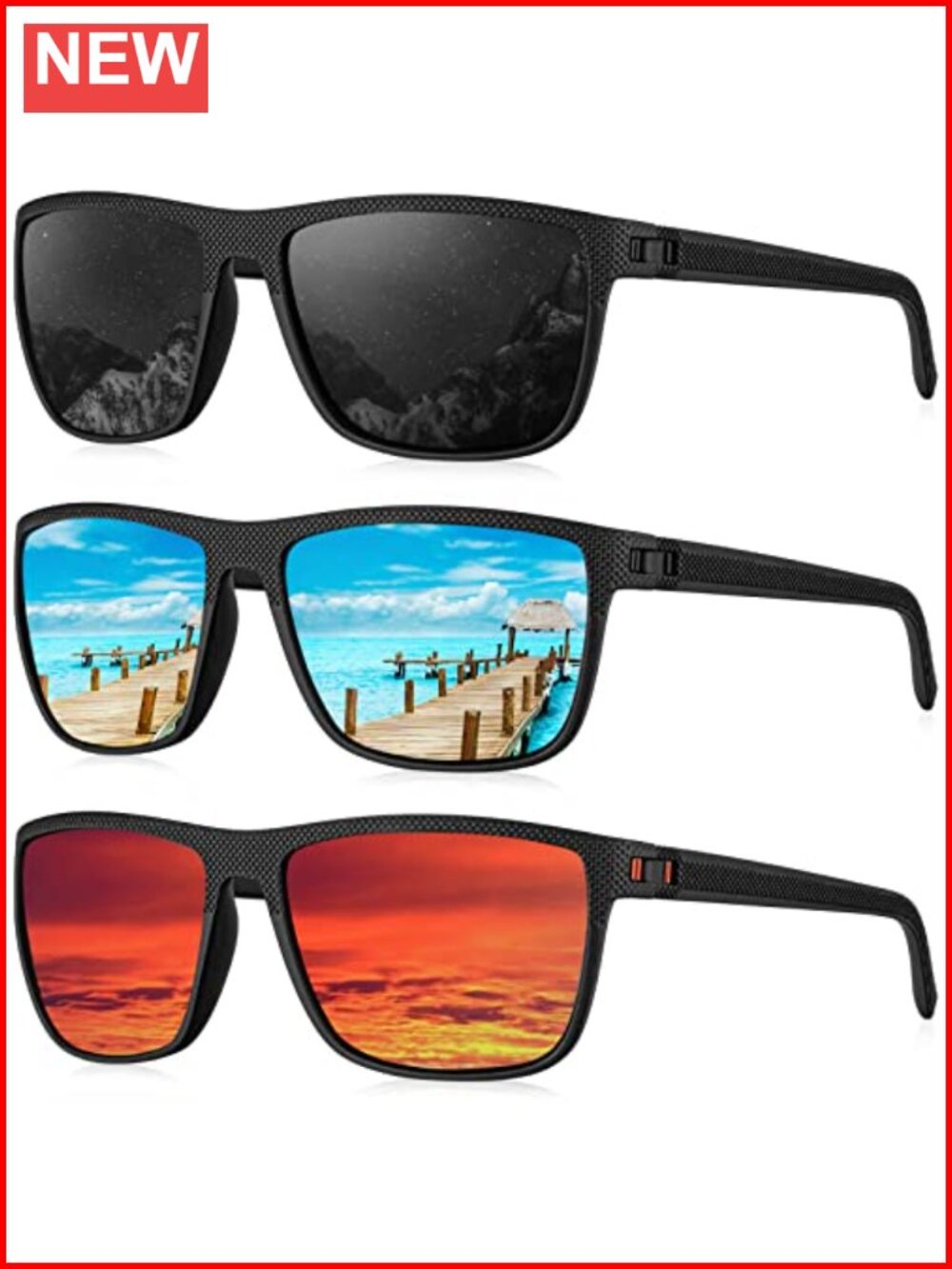 KALIYADI Polarized Sunglasses for Men Lightweight UV400 Protection Driving